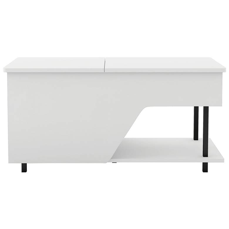 Image 3 Vives 37 1/2"W White Lifted-Top Coffee Table with LED Lights more views