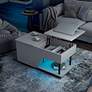 Vives 37 1/2"W White Lifted-Top Coffee Table with LED Lights