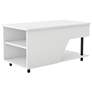 4_Vives 37 1/2"W White Lifted-Top Coffee Table with LED Lights more views