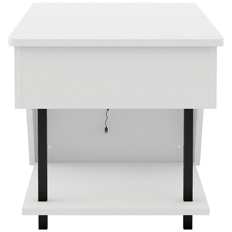 Image 6 Vives 37 1/2"W White Lifted-Top Coffee Table with LED Lights more views
