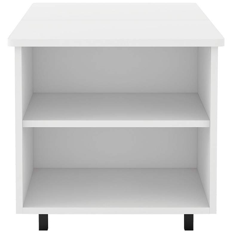 Image 7 Vives 37 1/2"W White Lifted-Top Coffee Table with LED Lights more views