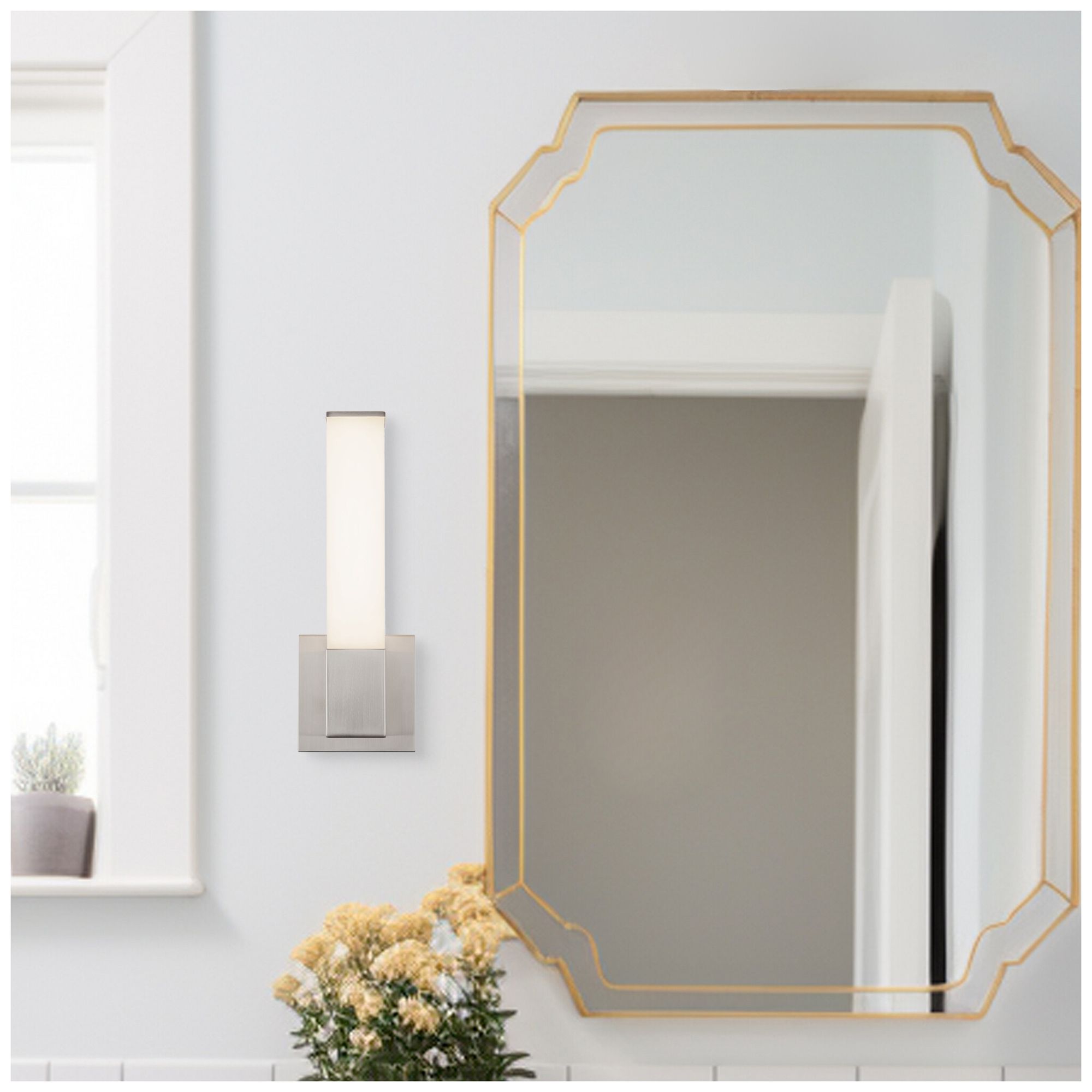 Image 6 Vivi 14-in Brushed Nickel dimmable LED Wall/Vanity Light more views