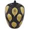 Vivian Black with Gold Leaves 11 1/2" High Decorative Lidded Jar