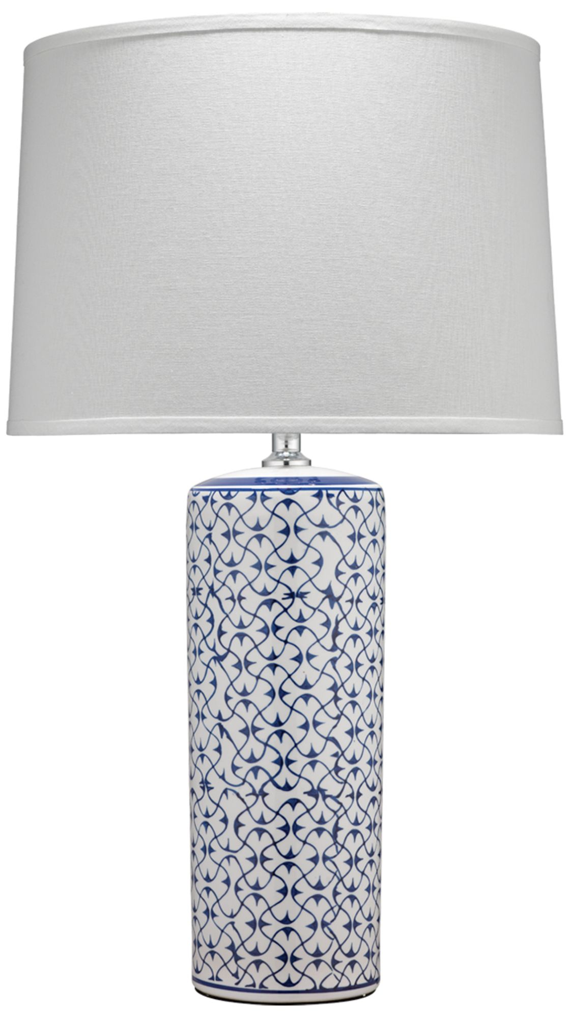 Image 2 Vivian Ceramic Blue and White Table Lamp with Linen Shade