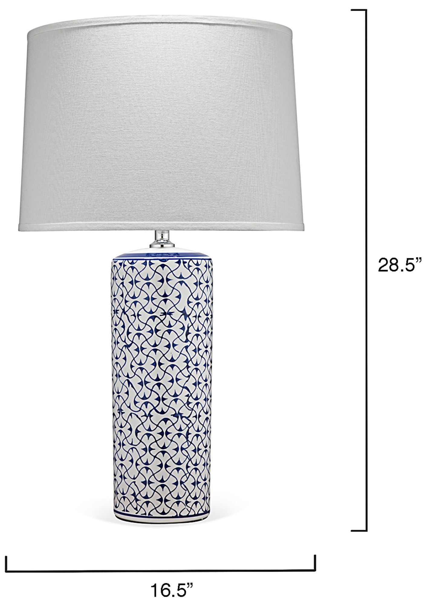 Image 3 Vivian Ceramic Blue and White Table Lamp with Linen Shade more views