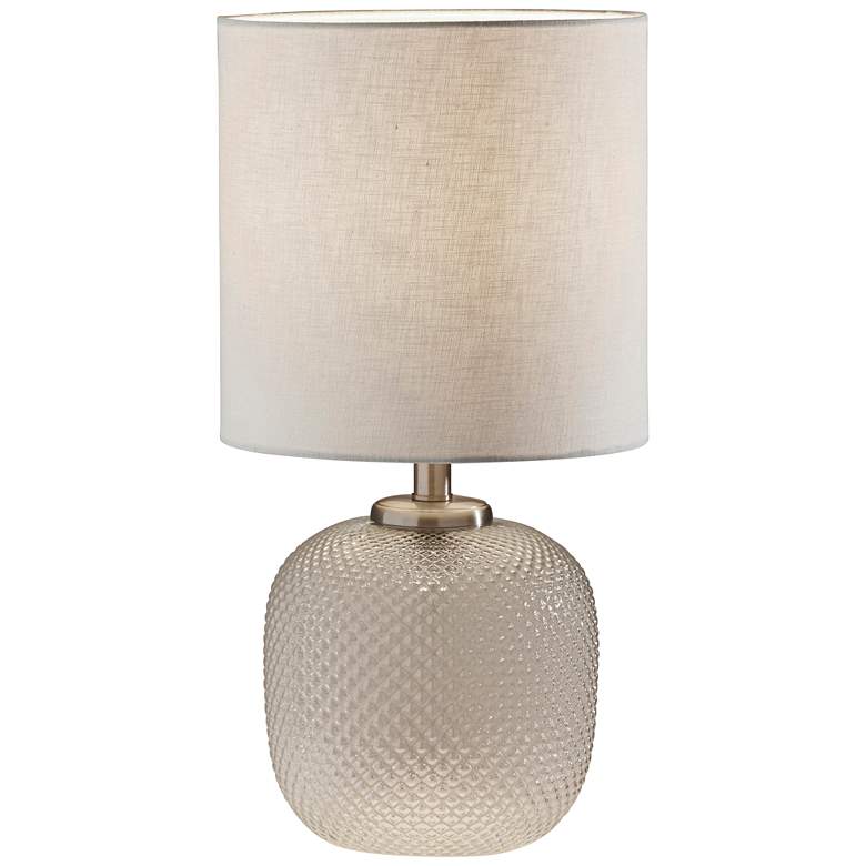 Image 1 Vivian Clear Textured Glass Accent Table Lamp w/ Night Light