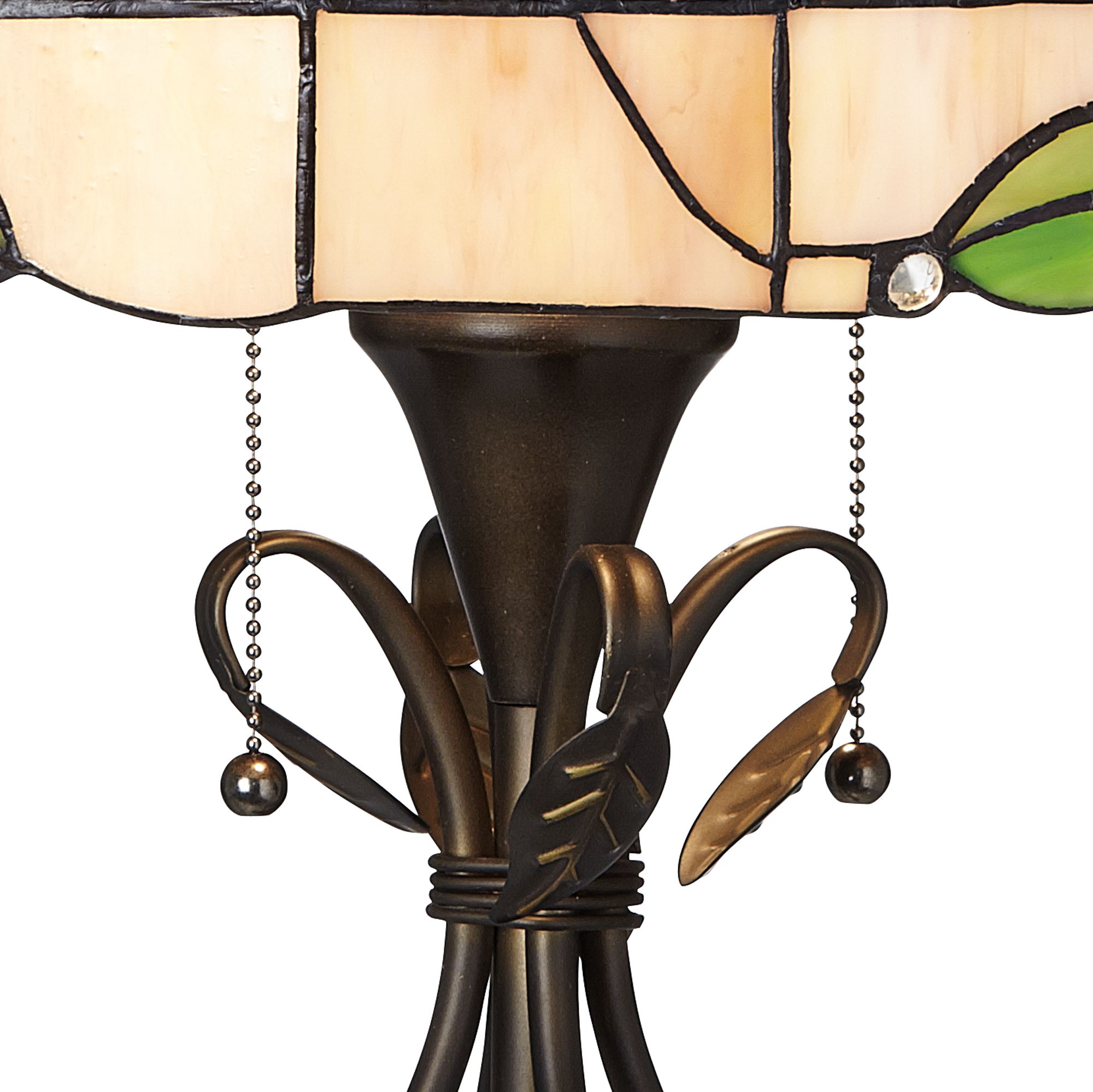 vivian green leaf tiffany style art glass floor lamp