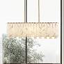1_Viviana 40 3/4" Wide Brass Linear Pendant w/ Alabaster Shade