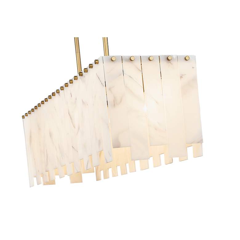 Image 7 Viviana 40 3/4" Wide Brass Linear Pendant w/ Alabaster Shade more views