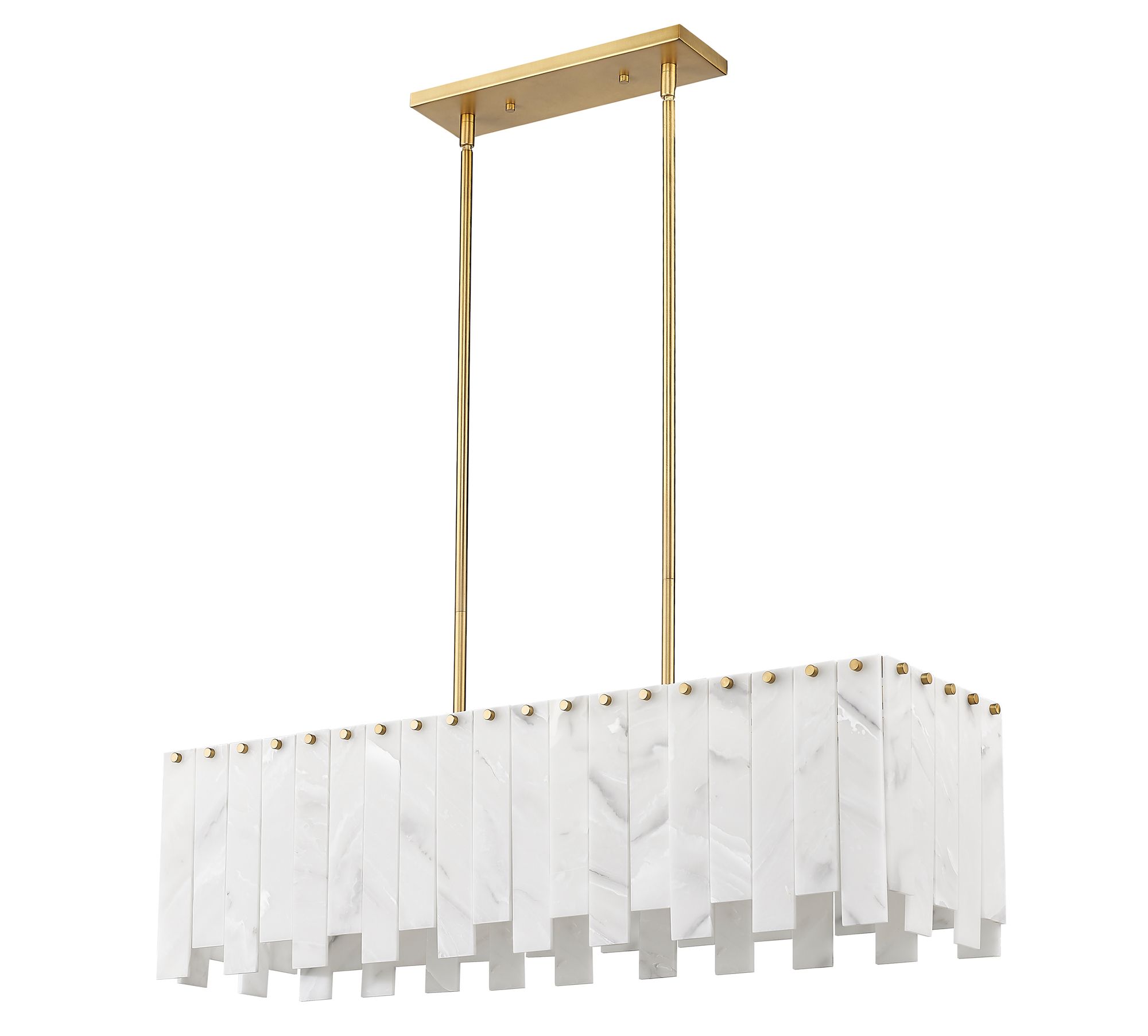 Viviana 40 3/4" Wide Brass Linear Pendant w/ Alabaster Shade