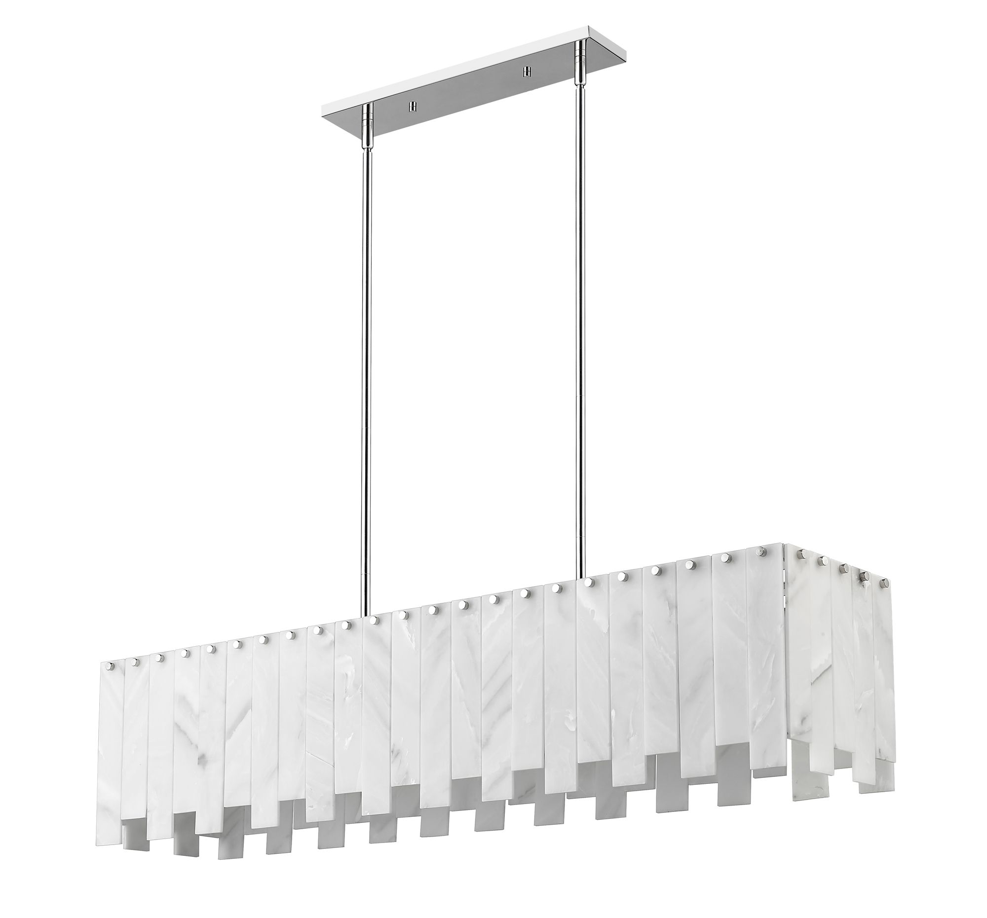 Viviana 49" Wide Polished Nickel 7-Light Linear Chandelier in scene