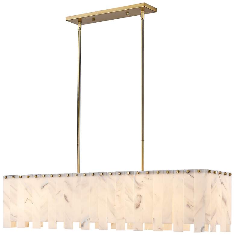 Image 3 Viviana 49 inch Wide Rubbed Brass 7-Light Island Chandelier