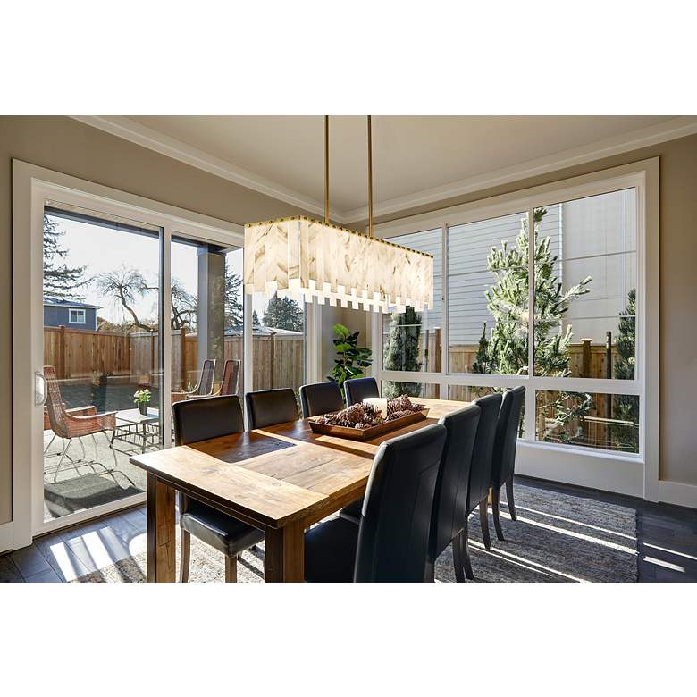 Image 5 Viviana 49" Wide Rubbed Brass 7-Light Island Chandelier more views