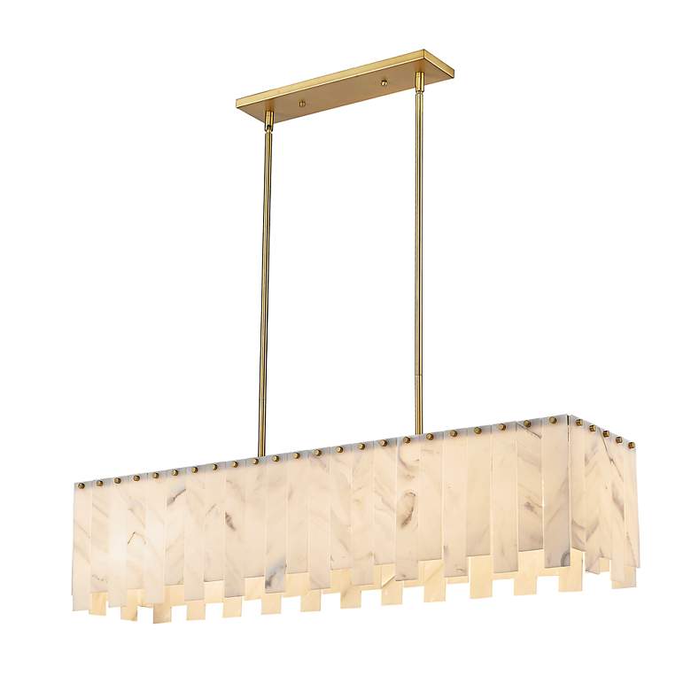 Image 6 Viviana 49 inch Wide Rubbed Brass 7-Light Island Chandelier more views