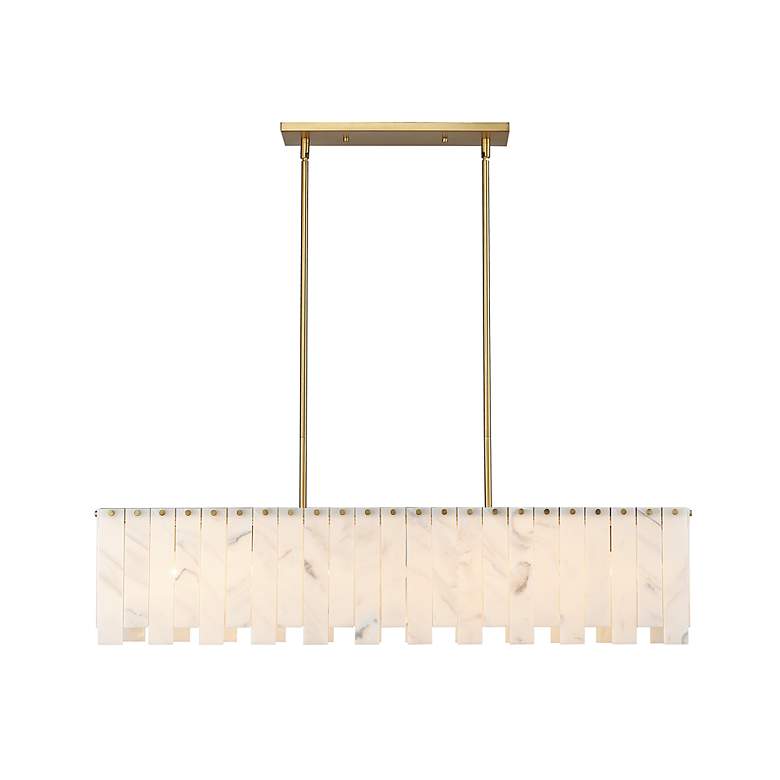 Image 7 Viviana 49" Wide Rubbed Brass 7-Light Island Chandelier more views