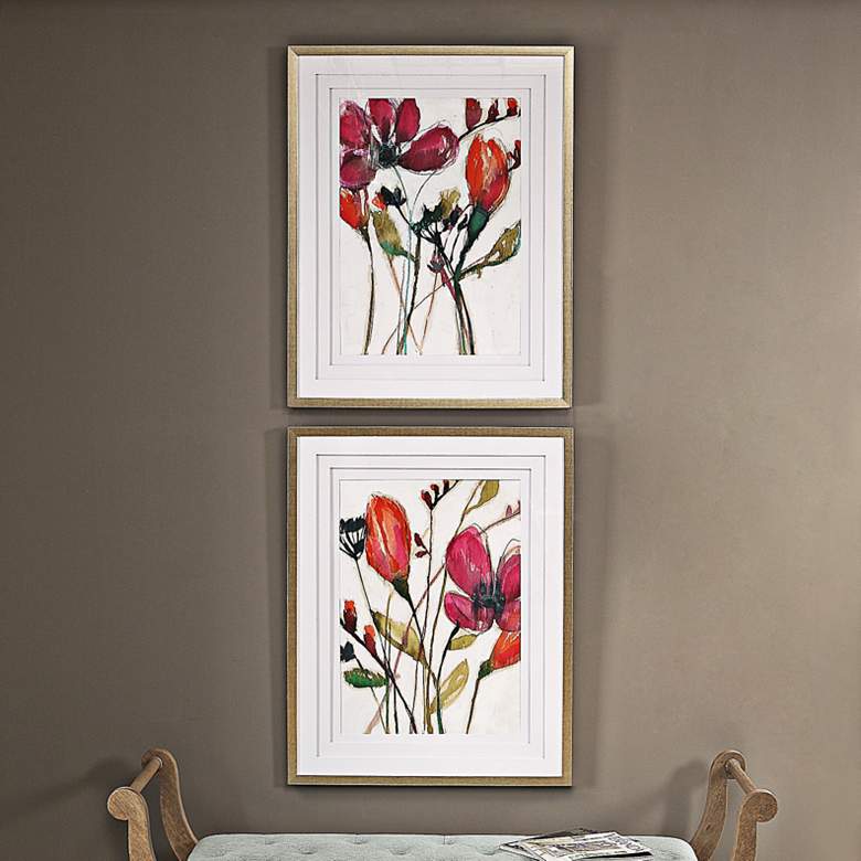 Image 1 Vivid Arrangement 38 1/2" High 2-Piece Framed Wall Art Set