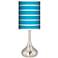 Vivid Blue Stripes Giclee Droplet Table Lamp