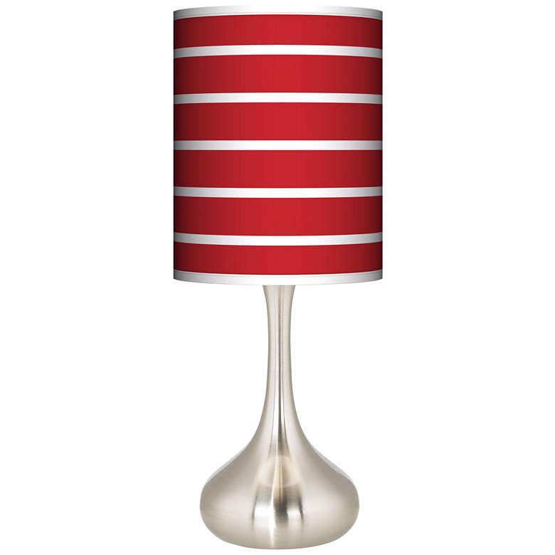 Image 1 Vivid Red Stripes Giclee Droplet Table Lamp