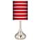 Vivid Red Stripes Giclee Droplet Table Lamp