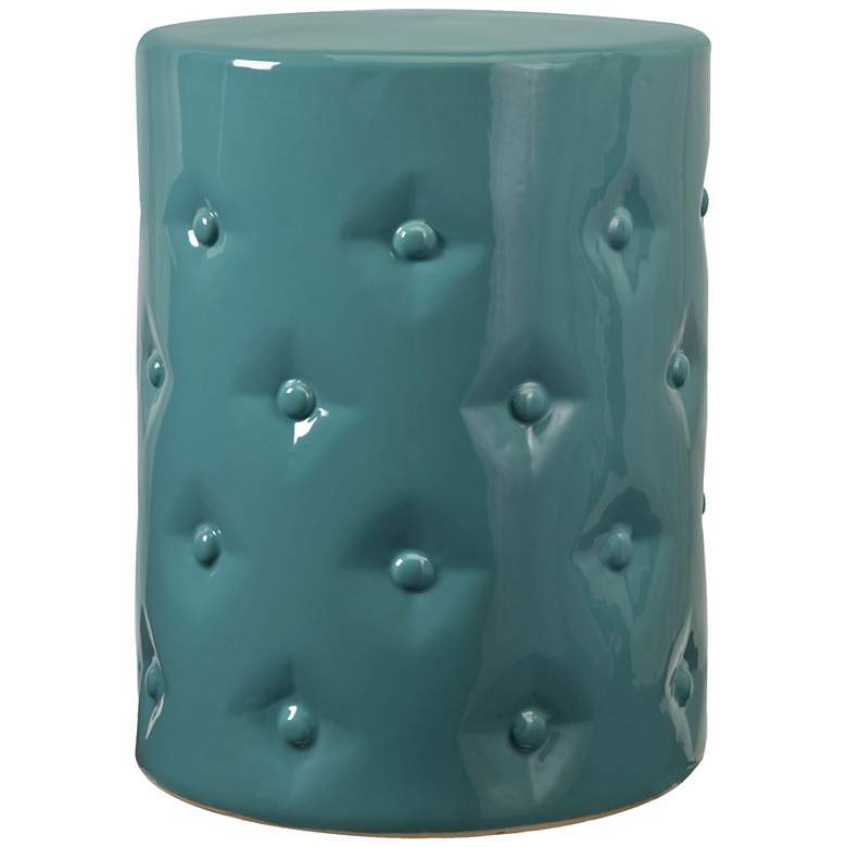 Image 1 Vivid Turquoise Ceramic Garden Stool