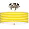 Vivid Yellow Stripes Giclee 14" Wide Ceiling Light