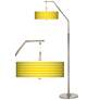 Vivid Yellow Stripes Giclee Arc Floor Lamp
