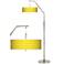 Vivid Yellow Stripes Giclee Arc Floor Lamp