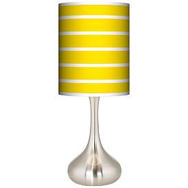 Image2 of Vivid Yellow Stripes Giclee Shade Modern Droplet Table Lamp