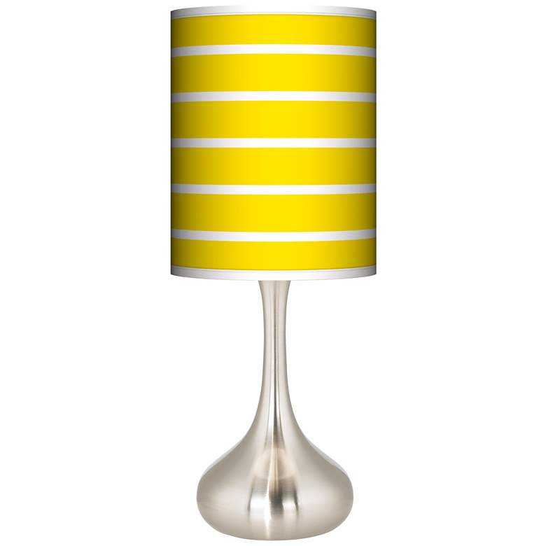Image 2 Vivid Yellow Stripes Giclee Shade Modern Droplet Table Lamp