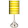 Vivid Yellow Stripes Giclee Shade Modern Droplet Table Lamp