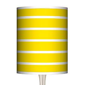 Image3 of Vivid Yellow Stripes Giclee Shade Modern Droplet Table Lamp more views