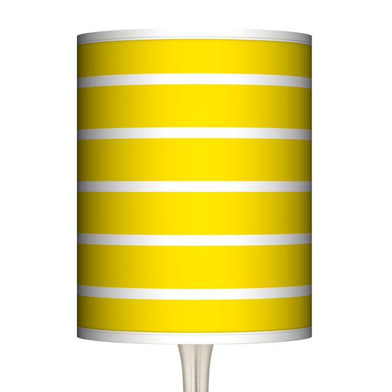 Image 3 Vivid Yellow Stripes Giclee Shade Modern Droplet Table Lamp more views