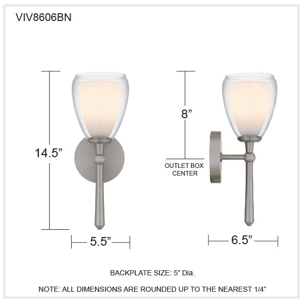 Vivienne 1-Light Brushed Nickel Wall Sconce