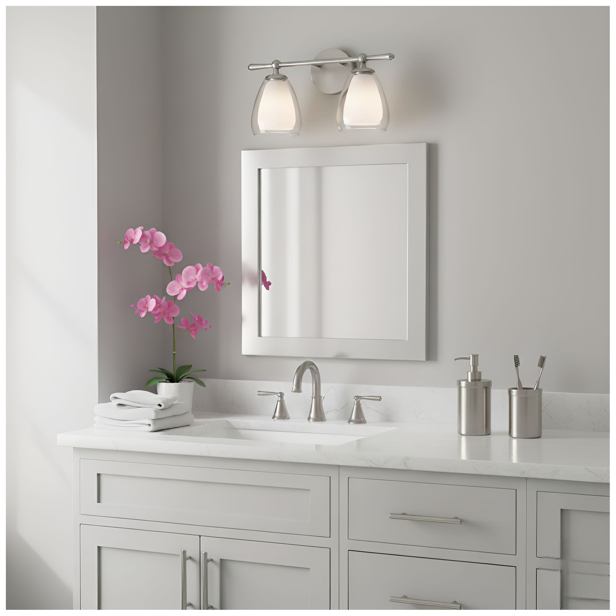 Image 7 Vivienne 2-Light Brushed Nickel Vanity Light more views