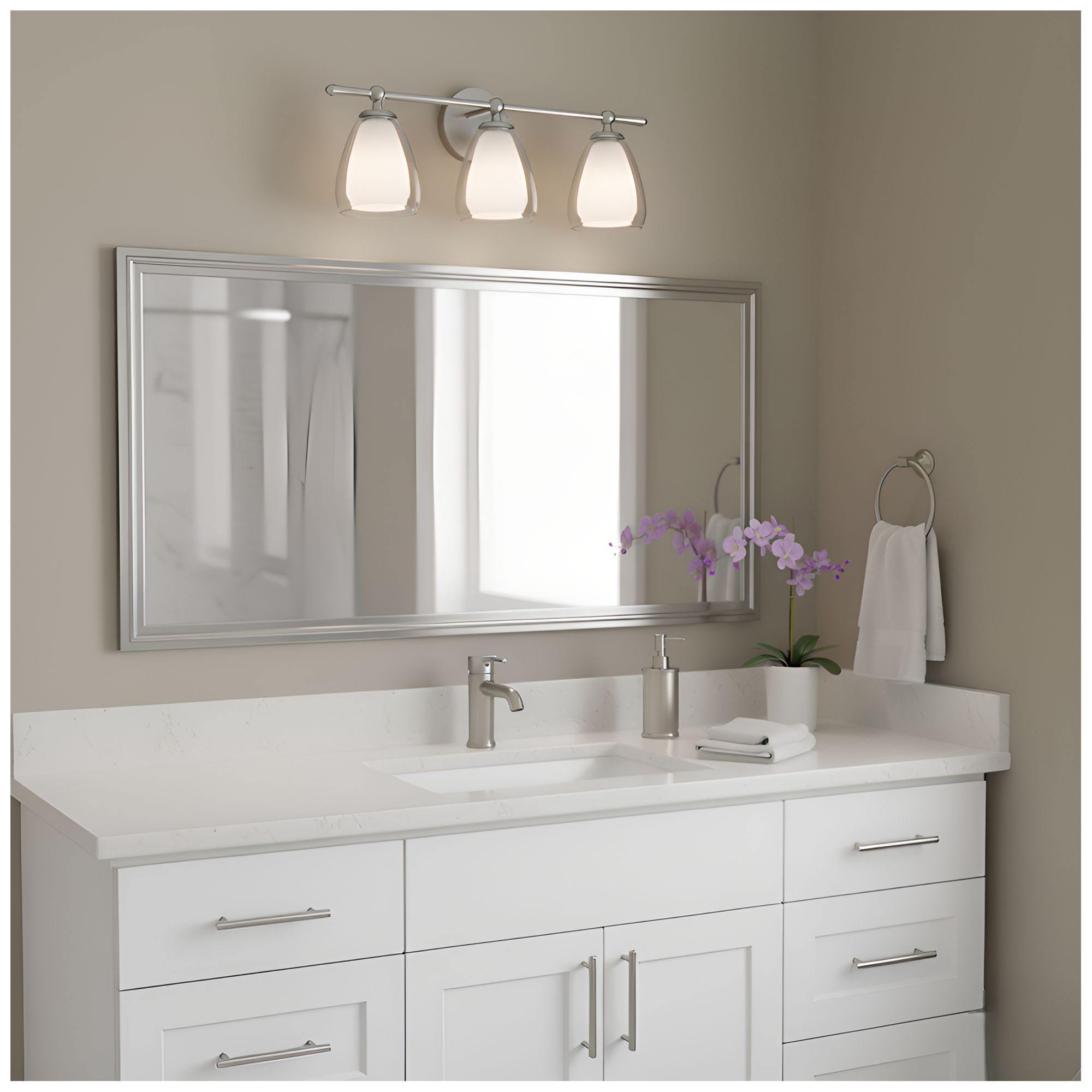 Image 7 Vivienne 3-Light Brushed Nickel Vanity Light more views