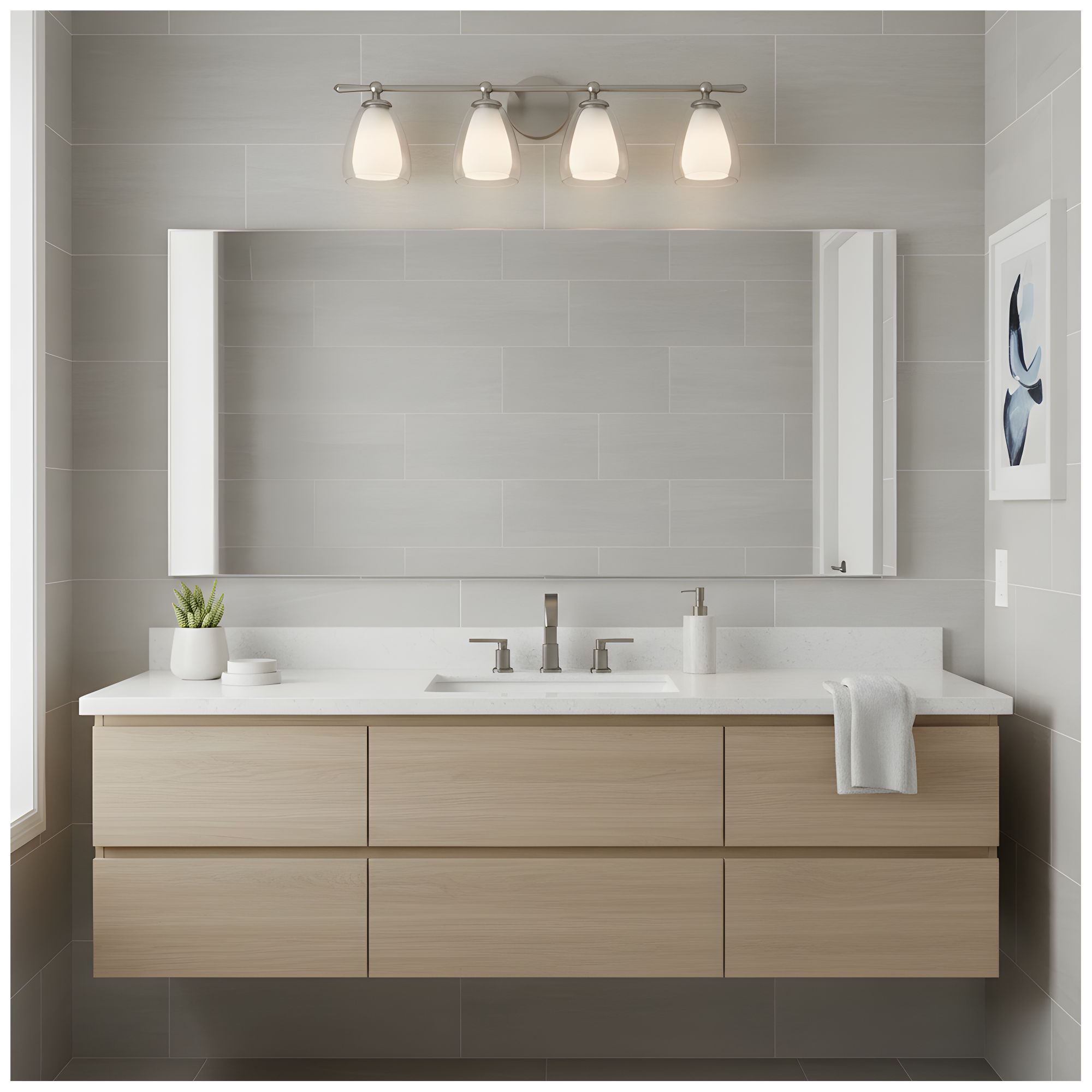Image 7 Vivienne 4-Light Brushed Nickel Vanity Light more views