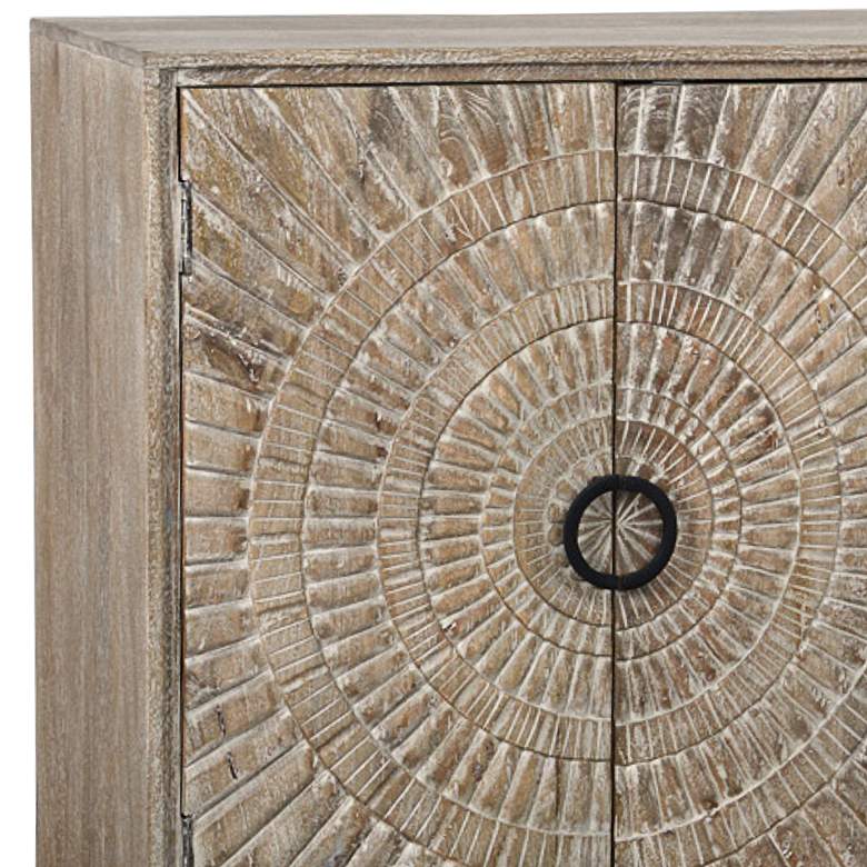 Image 2 Vivienne 65"W Distressed Beige Mango Wood 4-Door Sideboard more views