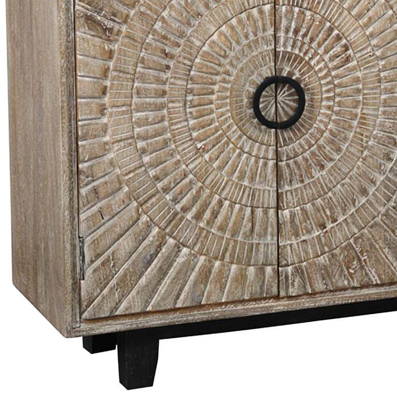 Image 3 Vivienne 65"W Distressed Beige Mango Wood 4-Door Sideboard more views