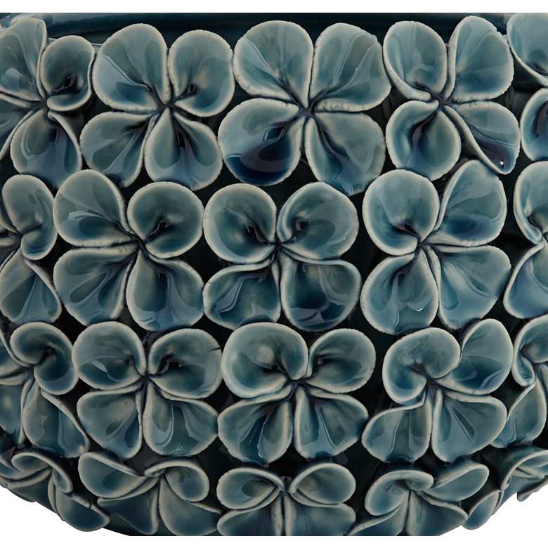 Image 3 Vivienne 7 1/2" Wide Blue Floral Decorative Vase more views