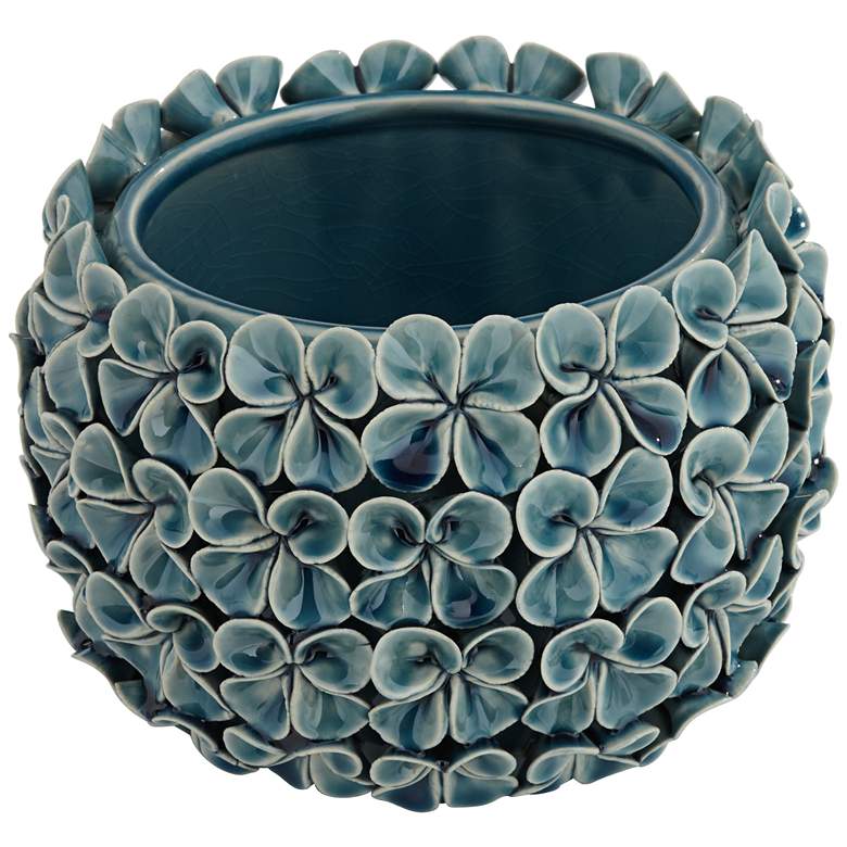 Image 4 Vivienne 7 1/2" Wide Blue Floral Decorative Vase more views