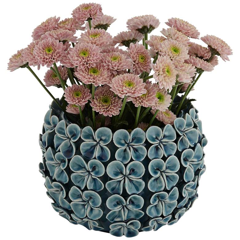 Image 5 Vivienne 7 1/2" Wide Blue Floral Decorative Vase more views