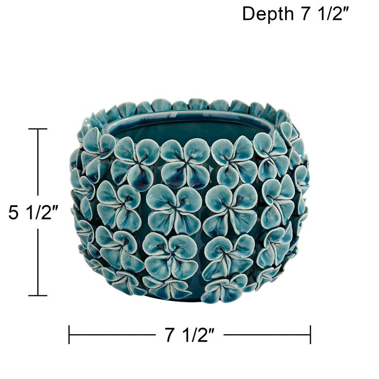 Image 6 Vivienne 7 1/2" Wide Blue Floral Decorative Vase more views