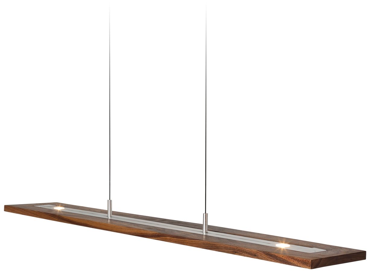 Image 3 Vix 34"W Oiled Walnut LED Linear Pendant more views