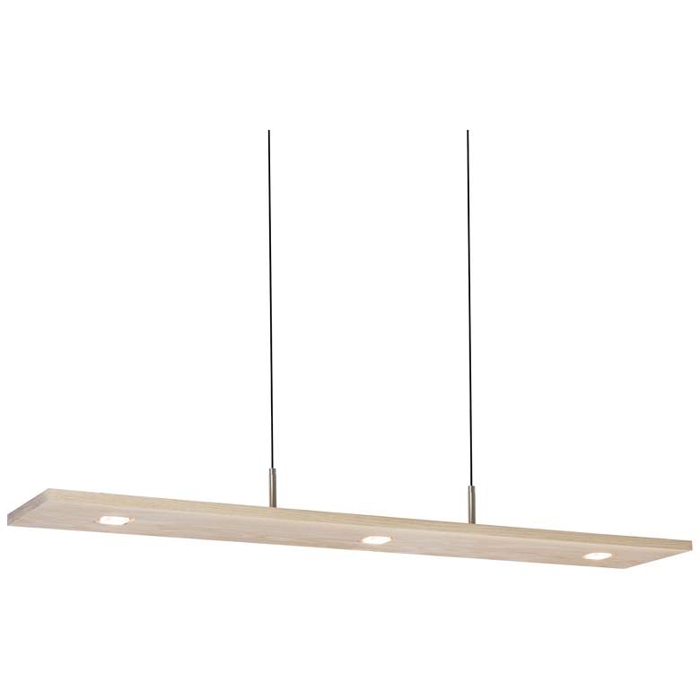 Image 1 Vix 48"W Brushed Aluminum and White Oak LED Pendant Light