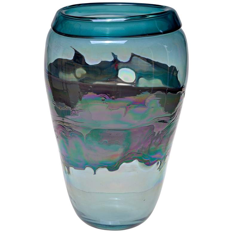 Image 1 Viz Ella Multi-Color Blue 16 inch High Art Glass Vase