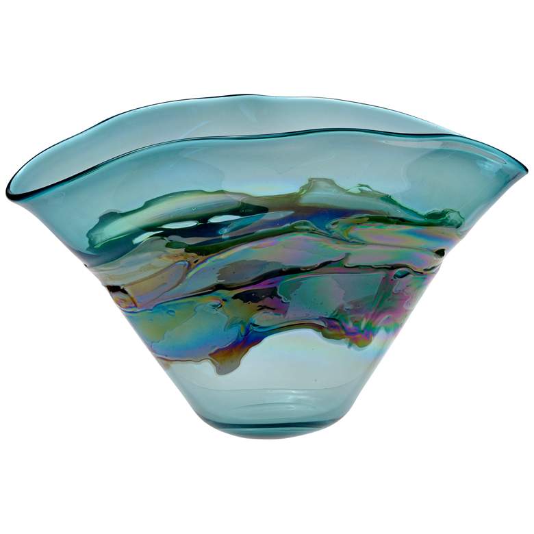 Image 1 Viz Ella Multi-Color Blue 19 inch Wide Art Glass Vase