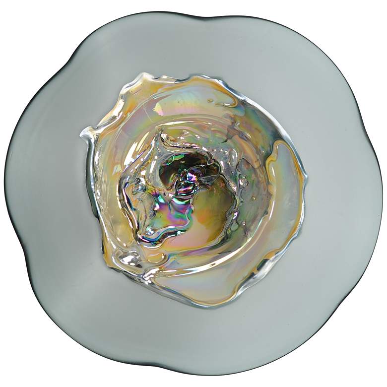 Image 1 Viz Glass Mixed Steel Oil 21 inch Round Art Glass Wall Art