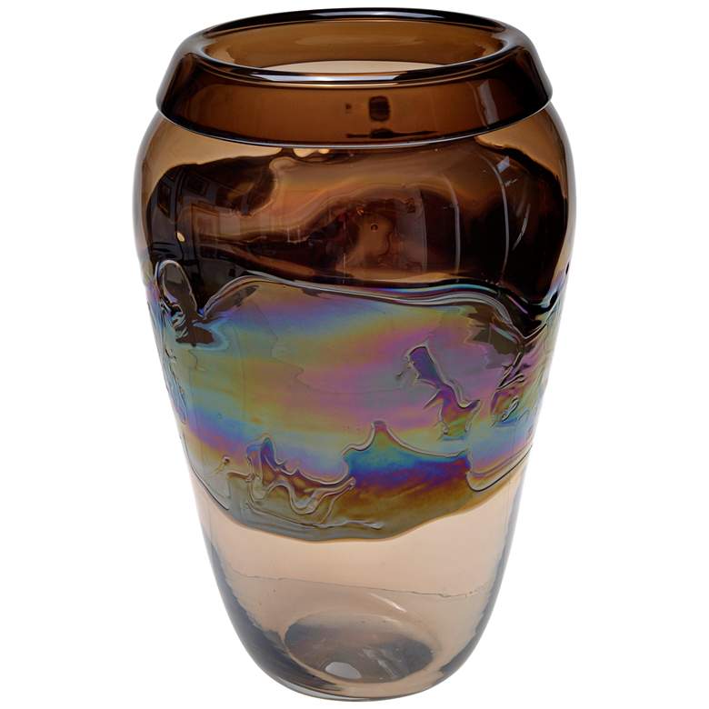 Image 1 Viz Nova Multi-Color Brown 16 inch High Art Glass Vase