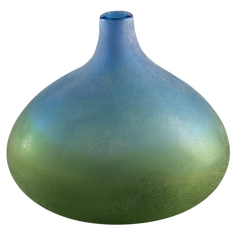 Image 1 Vizio Blue and Green 9 3/4 inch High Art Glass Vase