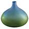 Vizio Blue and Green 9 3/4" High Art Glass Vase